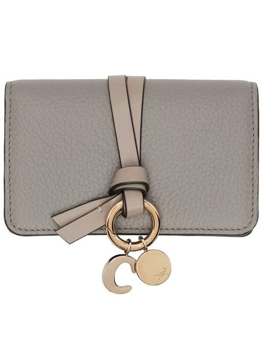 Alphabet Leather Flap Card Wallet Grey - CHLOE - BALAAN 2