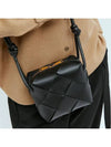 Cassette Intrecciato Mini Shoulder Bag Black - BOTTEGA VENETA - BALAAN 2