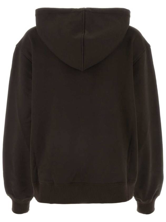 Cotton Fleece Hoodie Brown - PRADA - BALAAN 3