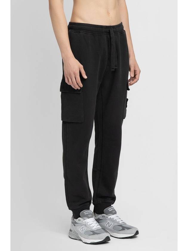 Cotton Wappen Patch Track Pants Black - STONE ISLAND - BALAAN 4