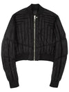 Fog Crop Goose Down Bomber Jacket Black - RICK OWENS - BALAAN 1