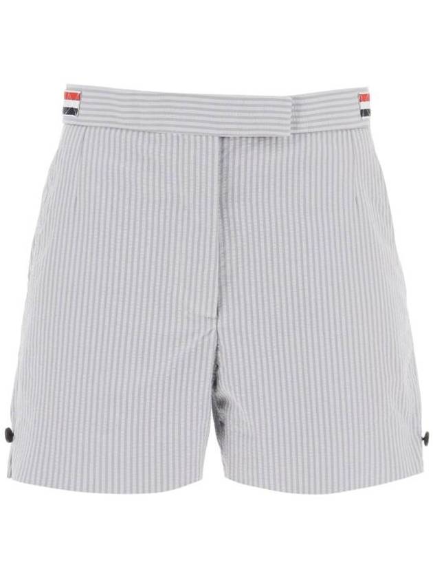 Angled Pocket Thigh Length Shorts Grey - THOM BROWNE - BALAAN 1