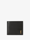 Tiny Cassandre Gold Monogram Half Wallet Black - SAINT LAURENT - BALAAN 4