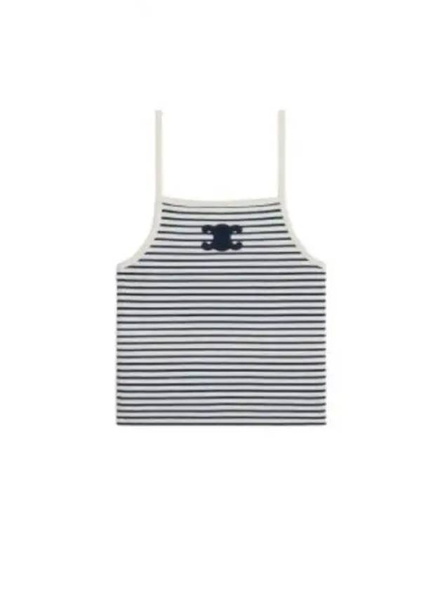 Striped Jersey Triumph Sleeveless Off White Navy - CELINE - BALAAN 2