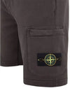 Cotton Fleece Cargo Bermuda Shorts Dark Grey - STONE ISLAND - BALAAN 4