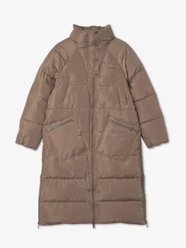 Women's Oversized Tech Puffer Long Padded Brown - GANNI - BALAAN 2