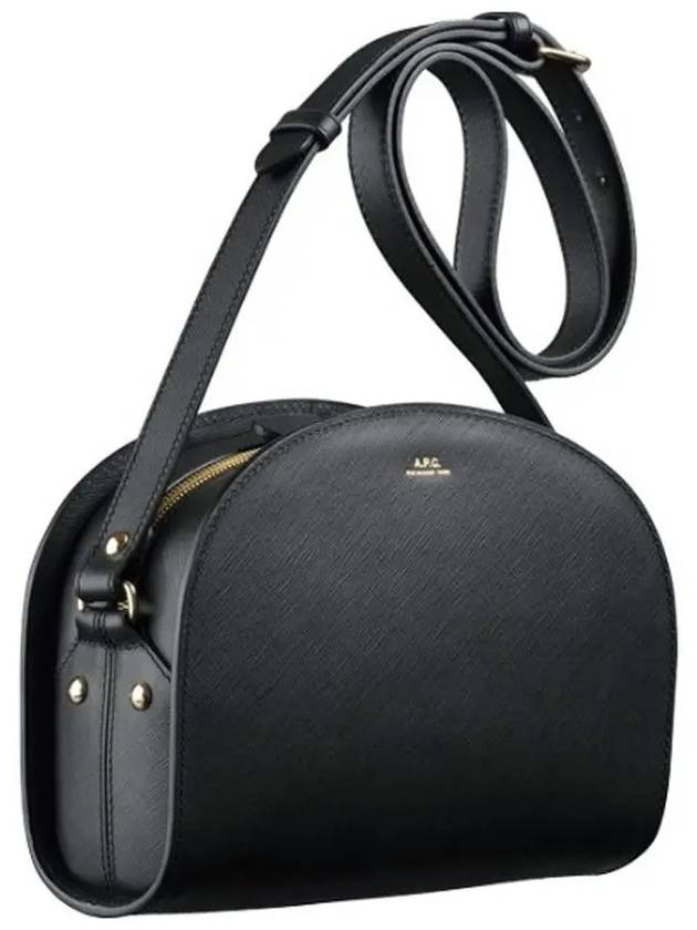 Demi Lune Half Moon Saffiano Cross Bag Black - A.P.C. - BALAAN 4