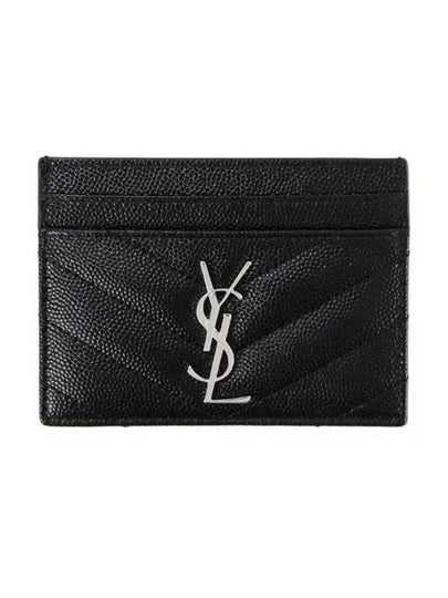 Cassandre Matelasse Card Case In Grain De Poudre Embossed Leather Black - SAINT LAURENT - BALAAN 2