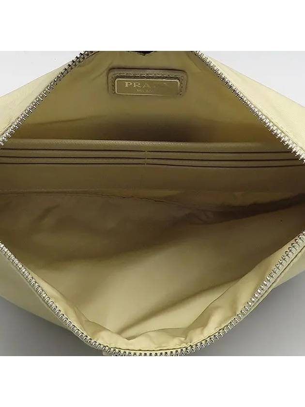 2NH006 Beige color fabric re nylon pouch clutch bag - PRADA - BALAAN 4