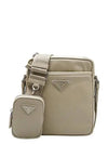 Triangle Logo Re-Nylon Saffiano Leather Cross Bag Beige - PRADA - BALAAN 2