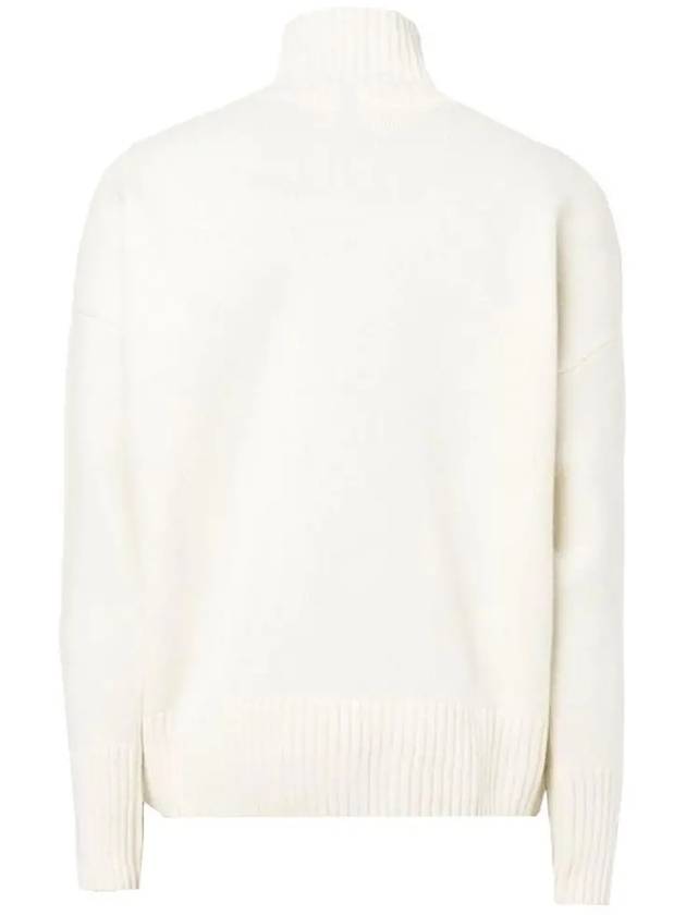 Men's Fox Head Patch Oversized Wool Turtleneck Ecru - MAISON KITSUNE - BALAAN 4