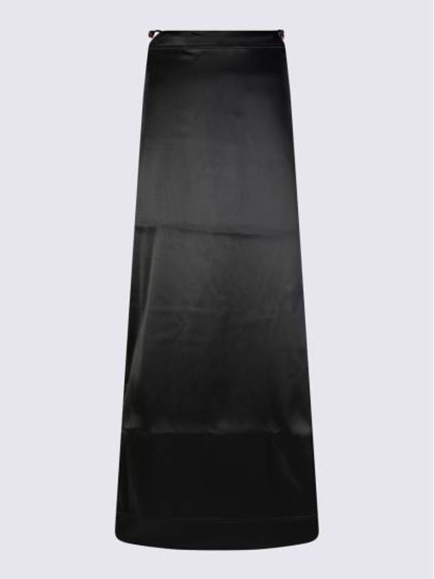 Double Satin Maxi H-Line Skirt Black - GANNI - BALAAN 3