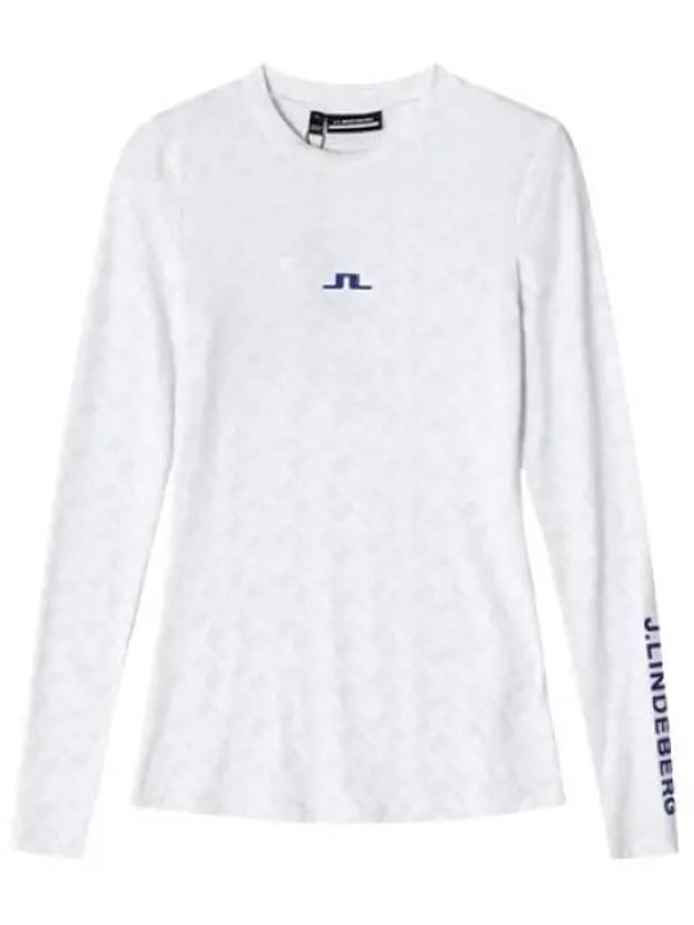 Tekla Print Bridge Crew Neck Long Sleeve T-Shirt White - J.LINDEBERG - BALAAN 2