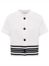 Mariniere Cotton Knit Short Sleeve Jacket Black White - DIOR - BALAAN 2