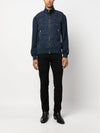 Front Zip  Down Suede Jacket Ink Blue - TOM FORD - BALAAN 2