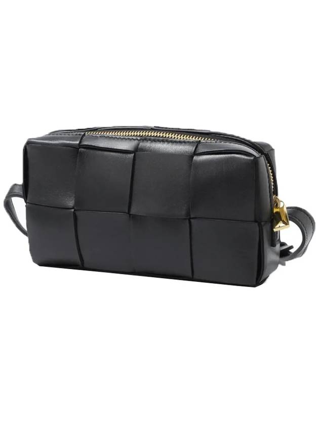 Intrecciato Cassette Leather Mini Cross Bag Black - BOTTEGA VENETA - BALAAN 4