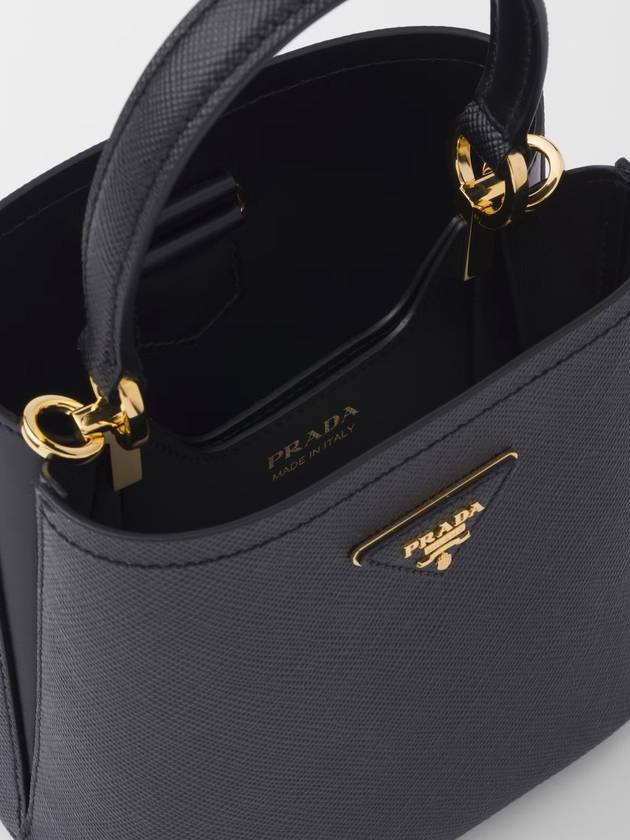 Small Saffiano Leather Tote Bag Black - PRADA - BALAAN 6