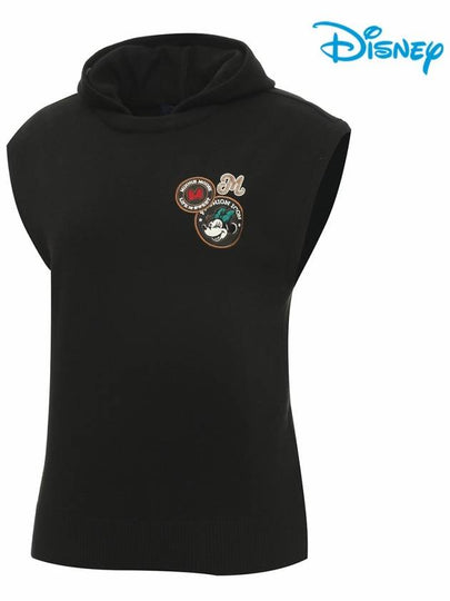 Women Wool Artwork Patch Hooded Knitted Vest DO3LKV003 - DISNEY GOLF - BALAAN 2