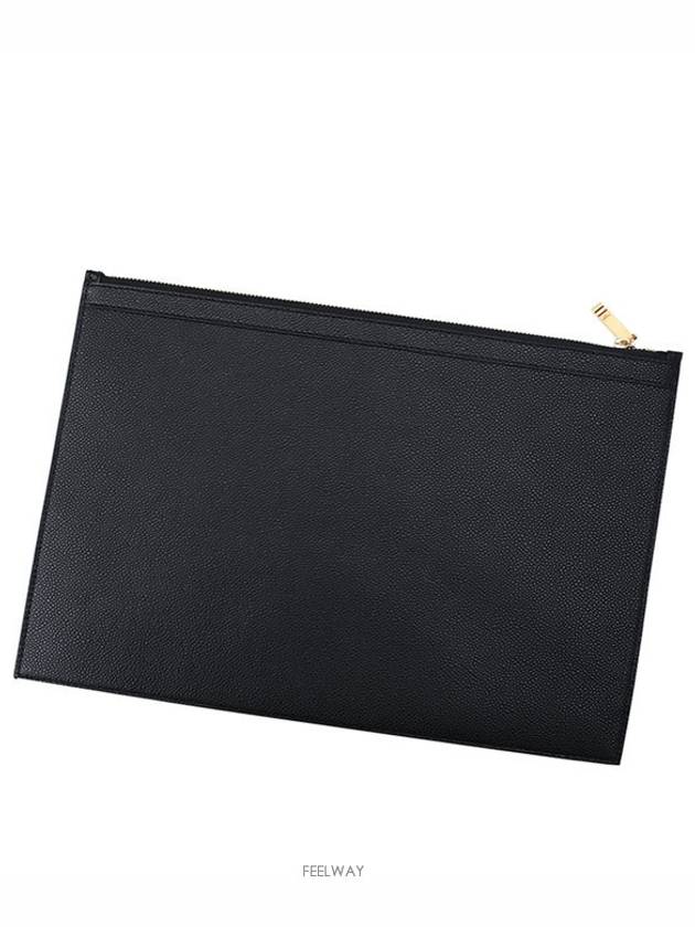 Medium Document Holder Clutch Bag Black - THOM BROWNE - BALAAN 3