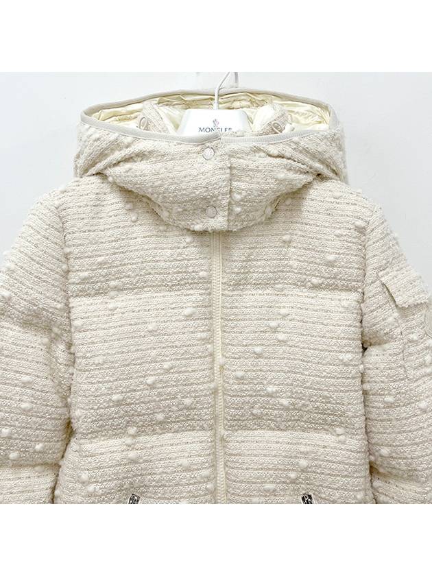 Women s FOURMINES Tweed Logo Patch Short Down Padded Jacket White Ivory 1A00160 5980U M11 - MONCLER - BALAAN 3