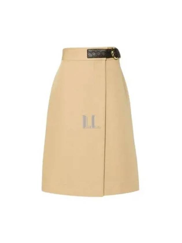 Belted Midi H-Line Skirt Nude - BOTTEGA VENETA - BALAAN 2