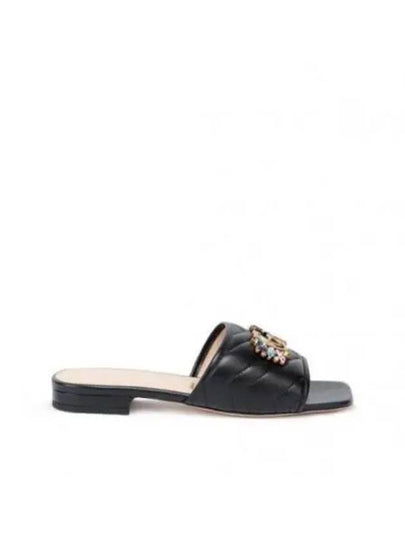 Double G Matelasse Slide Sandals Black - GUCCI - BALAAN 2