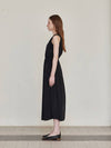 Drawstring Sleeveless Long Dress Black - LESEIZIEME - BALAAN 5