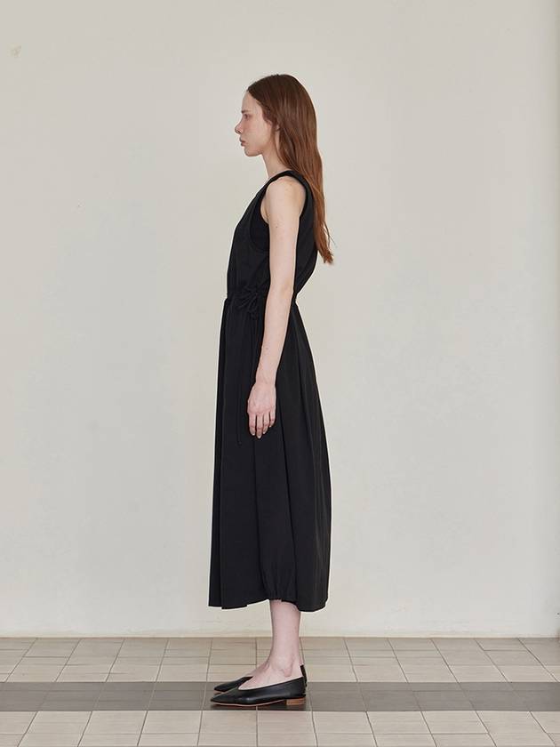 Drawstring Sleeveless Long Dress Black - LESEIZIEME - BALAAN 5