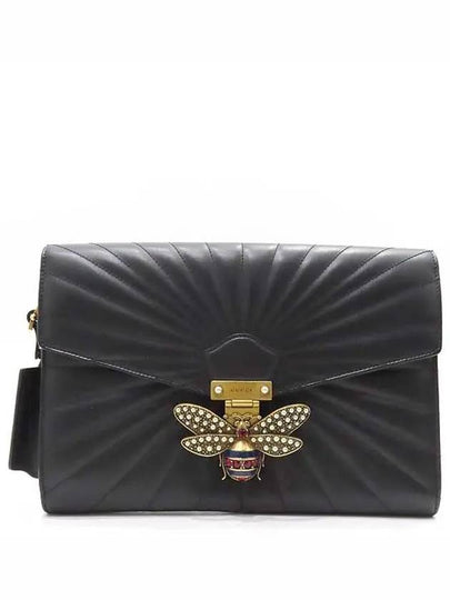 476665 Black Quilted Leather Margaret Clutch - GUCCI - BALAAN 2