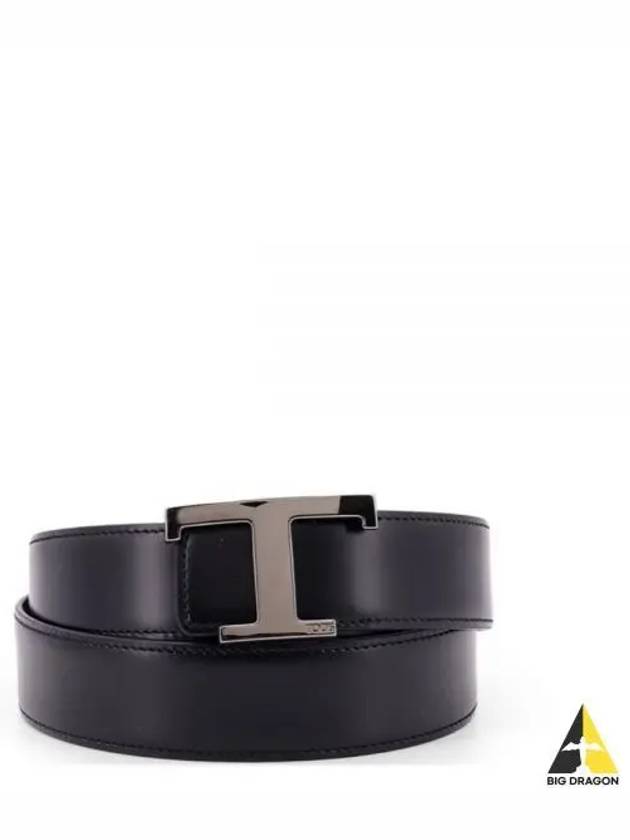 T Timeless Logo Leather Belt Black - TOD'S - BALAAN 2