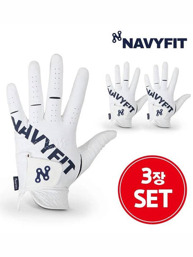 3 Piece Set Navy Fit Golf Gloves Racing Knuckle Premium Microfiber Men s - HEAL CREEK - BALAAN 1