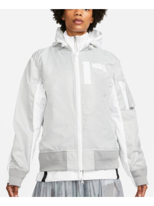 NRG Layered Bomber Jacket Grey Fog - NIKE - BALAAN 4