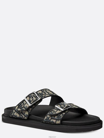 Aqua Oblique Jacquard Sandals Black Beige - DIOR - BALAAN 2