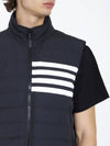 4 Bar Poly Twill Down Vest Charcoal - THOM BROWNE - BALAAN 3