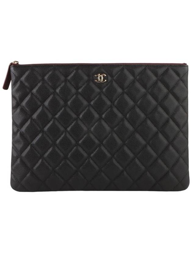 A82545 Caviar Pocket Clutch Gold New Medium 33551Y - CHANEL - BALAAN 1