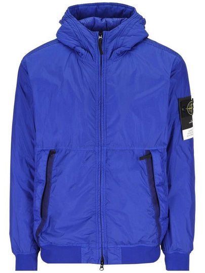 Men's Garment Dyed Crinkle Reps Recycled Nylon Primaloft TC Hooded Jacket Ultramarine Blue - STONE ISLAND - BALAAN 2