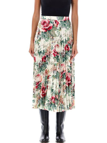 Junya Watanabe Floral Pleated Midi Skirt - JUNYA WATANABE - BALAAN 1