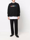 Crystal Logo Crew Neck Sweatshirt Black - VETEMENTS - BALAAN 4