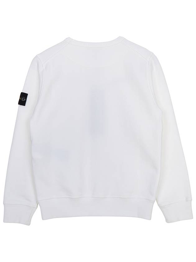 Kids Wappen Patch Organic Cotton Fleece Sweatshirt White - STONE ISLAND - BALAAN 3