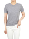 Women's Regal Wool Slim Crew Neck Short Sleeve T-Shirt Cool Heather Grey - THEORY - BALAAN 6