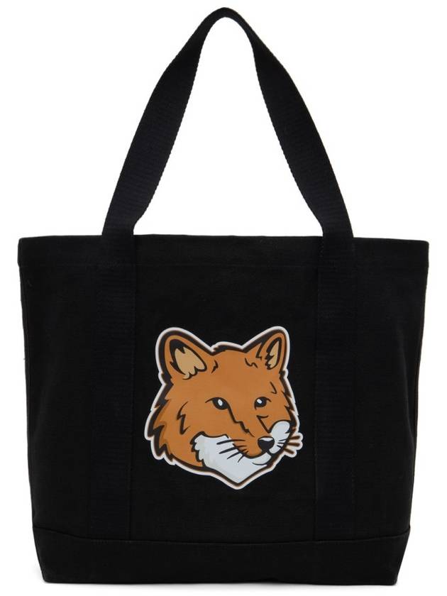 Fox Head Print Tote Bag Black - MAISON KITSUNE - BALAAN 2