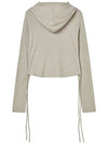 _W’S STRING CROP HOOD ZIP UP T SHIRTS_L KHAKI - THE GREEN LAB - BALAAN 10