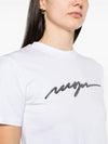 Rhinestone Logo Short Sleeve T-Shirt White - MSGM - BALAAN 3