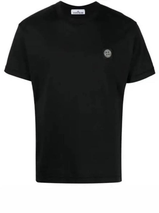 Chest logo round short sleeve t shirt black men 271852 - STONE ISLAND - BALAAN 1