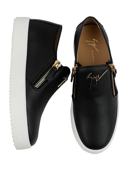 gold logo May London slip-ons black - GIUSEPPE ZANOTTI - BALAAN.