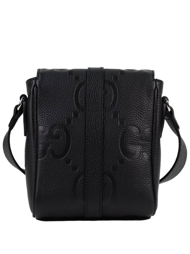 Jumbo GG Small Leather Messenger Bag Black - GUCCI - BALAAN 3