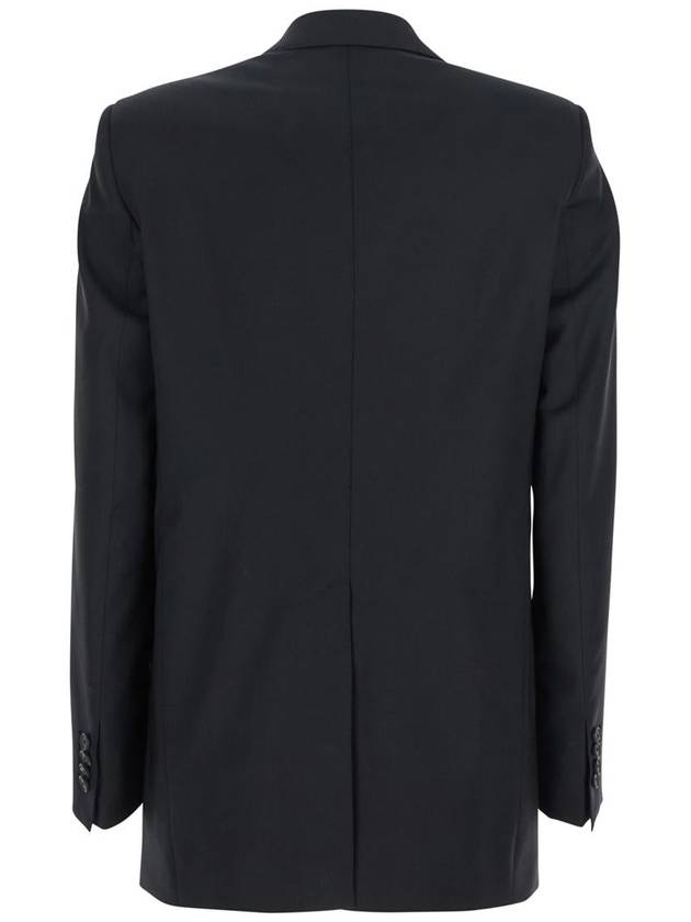 Black Double-Breasted Jacket With Classic Lapels In Virgin Wool Woman - TAGLIATORE - BALAAN 1