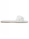 Women's Nappa Quilted Padded Leather Slippers White - MIU MIU - BALAAN.