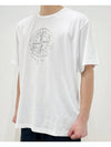 Men's Logo Print Crew Neck Short Sleeve T-Shirt White - STONE ISLAND - BALAAN 3