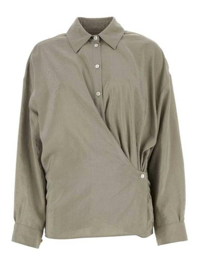 Dry Silk Straight Collar Twist Shirt Light Misty Grey - LEMAIRE - BALAAN 2